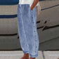 🌷🩵Spring Limited Sale 50% OFF🩵🌷Comfy Blue Striped Side Pocket Pants