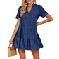 🔥Limited time sale 50% off!!🔥Women’s Lace Dresses Eyelet Casual Flowy Babydoll Swing