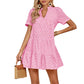 🔥Limited time sale 50% off!!🔥Women’s Lace Dresses Eyelet Casual Flowy Babydoll Swing