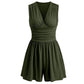 🏖️Summer Cool Deal: ONLY ￡16.99!!🌷👗Women's Sleeveless V-Neck Ruched Waist Romper