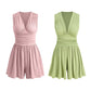 🏖️Summer Cool Deal: ONLY ￡16.99!!🌷👗Women's Sleeveless V-Neck Ruched Waist Romper