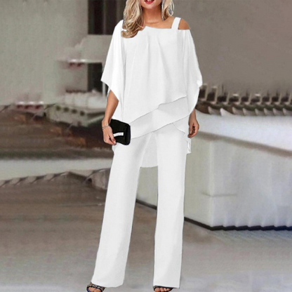 💥2026 Hot Sale 50% OFF🤩Women’s Irregular Chiffon Tops & Wide-Leg Pants Set