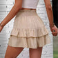 📢📢57% OFF !! ⏰Solid Color Stretch Waist Layered Short Skirt