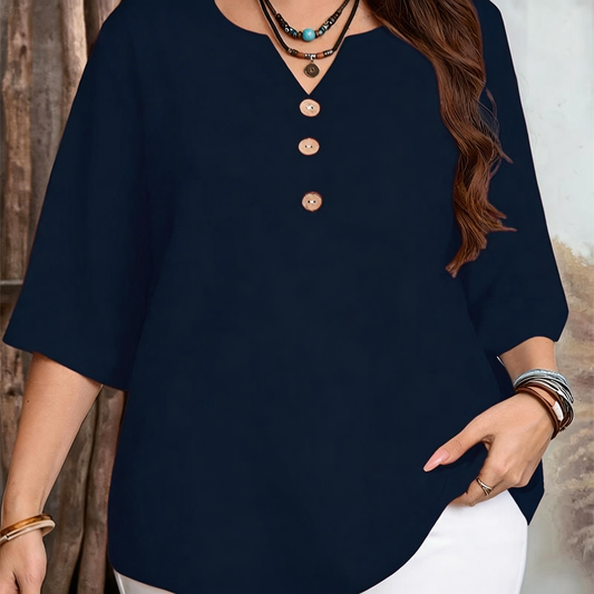 🌸Summer Hot Sale-60% Off!!🌿Women's Casual Button-Front V-Neck Top
