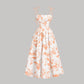👗 50% OFF! Women's Floral Print Tie-Strap Midi Dress – Adjustable, A-Line Silhouette & Lightweight Fabric 🌸