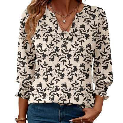 🔥 HOT SALE 60% OFF !⚡Women's Fashion 3/4 Sleeve V-Neck Blouse