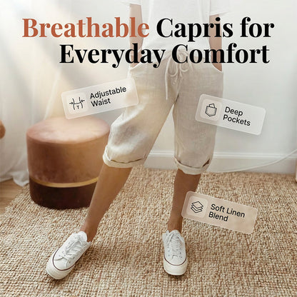 ⏳Time-Limited 50% OFF! 👖⏰Women’s Casual Cotton Linen Capris– Breathable, Comfortable & Effortlessly Chic 🌿✨