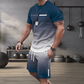 🏆Summer Cool Deal: ONLY ￡13.99!!😎Men's Gradient Color T-Shirt & Shorts Set