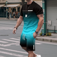🏆Summer Cool Deal: ONLY ￡13.99!!😎Men's Gradient Color T-Shirt & Shorts Set