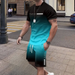🏆Summer Cool Deal: ONLY ￡13.99!!😎Men's Gradient Color T-Shirt & Shorts Set