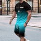 🏆Summer Cool Deal: ONLY ￡13.99!!😎Men's Gradient Color T-Shirt & Shorts Set