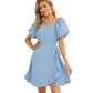 💖Limited Sale 50% OFF💖Women's Square Neck Tie Waist Dress