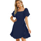 💖Limited Sale 50% OFF💖Women's Square Neck Tie Waist Dress