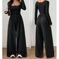 ⏳LAST DAY SALE ONLY ￡18.99!!💕🍂 Women's Casual Square Neck Wide-Leg Jumpsuit – Flattering Comfort & Effortless Autumn Style