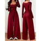 ⏳LAST DAY SALE ONLY ￡18.99!!💕🍂 Women's Casual Square Neck Wide-Leg Jumpsuit – Flattering Comfort & Effortless Autumn Style