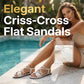 🏖️Limited time Special Price:£ 11.99!!!⏳👙Women's Criss-Cross Strap Flat Sandals