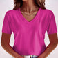 ⏰Hot Sale 50% Off🔥Buy 2 get extra 10% off💃Women's Solid Color V-Neck T-Shirt