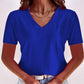 ⏰Hot Sale 50% Off🔥Buy 2 get extra 10% off💃Women's Solid Color V-Neck T-Shirt