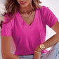 ⏰Hot Sale 50% Off🔥Buy 2 get extra 10% off💃Women's Solid Color V-Neck T-Shirt