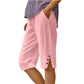 🏆Last Day Promotion：ONLY ￡10.99!!✨⏰Women's Casual Solid Color Pocket Capri Pants