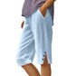 🏆Last Day Promotion：ONLY ￡10.99!!✨⏰Women's Casual Solid Color Pocket Capri Pants