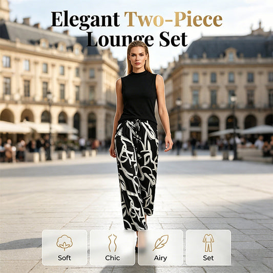 ⏰Hot Sale 50% Off🔥Buy 2 get extra 5% off👖Women's Sleeveless Top & Printed Wide-Leg Pants Set