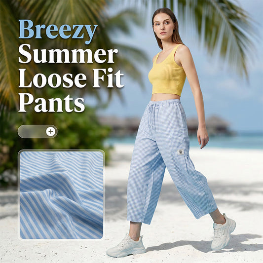 📢📢Limited-time 50% off-👖Summer Loose Fit Gingham Pants for Women