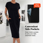🌺Summer Hot Sale 50% OFF💐Soft Breathable Midi T-Shirt Dress With Side Pockets
