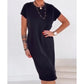 🌺Summer Hot Sale 50% OFF💐Soft Breathable Midi T-Shirt Dress With Side Pockets