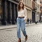 🎁2026 New Arrivals 46% OFF💥🥳HOT SALE🥳 Women's High Waisted Cropped Barrel Jeans