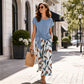 🌿👚👖 52% OFF Women’s Side-Tie Top & Patterned Pants Set ✨– Soft Breathable Blend, Adjustable Waist Definition