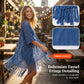 ⏳SUMMER HOT SALE 50% OFF!✨⏰Women's Open-Front Knit Cover-Up with Tassel Fringe – Bohemian & Lightweight – Beach Essential 🌴