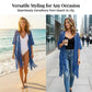 ⏳SUMMER HOT SALE 50% OFF!✨⏰Women's Open-Front Knit Cover-Up with Tassel Fringe – Bohemian & Lightweight – Beach Essential 🌴