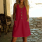 🍑 50% OFF NOW!✨🌸Women's Solid Color U-Neck Sleeveless Cotton Linen Dress - Lightweight, Breezy & Ridiculously Comfy 💛