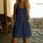 🍑 50% OFF NOW!✨🌸Women's Solid Color U-Neck Sleeveless Cotton Linen Dress - Lightweight, Breezy & Ridiculously Comfy 💛