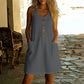 🍑 50% OFF NOW!✨🌸Women's Solid Color U-Neck Sleeveless Cotton Linen Dress - Lightweight, Breezy & Ridiculously Comfy 💛