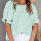 ⏰💥Last Day Special Sale 70% OFF👚Women's Crewneck Smocked Puff Sleeve Floral Print Blouse