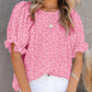 ⏰💥Last Day Special Sale 70% OFF👚Women's Crewneck Smocked Puff Sleeve Floral Print Blouse