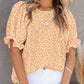 ⏰💥Last Day Special Sale 70% OFF👚Women's Crewneck Smocked Puff Sleeve Floral Print Blouse