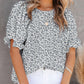 ⏰💥Last Day Special Sale 70% OFF👚Women's Crewneck Smocked Puff Sleeve Floral Print Blouse