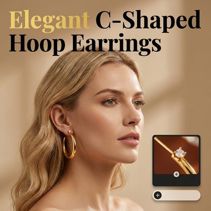 🔥Special Price £6.99!!💥C-Shaped Hoop Earrings – Lightweight & Elegant Face-Framing Design