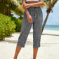 🎁2026 New Arrivals 50% OFF💥Gingham Capri Pants – Drawstring Comfort & Breathable Cotton-Linen