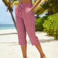🎁2026 New Arrivals 50% OFF💥Gingham Capri Pants – Drawstring Comfort & Breathable Cotton-Linen