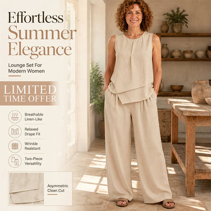 📢📢 50% OFF👗✨Women's Asymmetric Top & Wide-Leg Pants Set – Effortless Chic Wide-Leg Style🔥