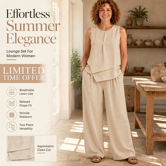 📢📢 50% OFF👗✨Women's Asymmetric Top & Wide-Leg Pants Set – Effortless Chic Wide-Leg Style🔥
