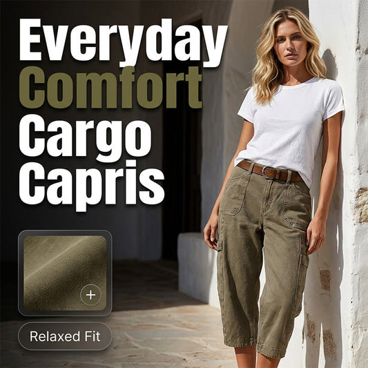 👖 60% OFF NOW! 🌿 Women's Relaxed Casual Cargo Capris – Spacious Utility Pockets, Breathable Fabric & Relaxed Fit✨