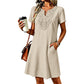 💥✨Limited-time 50% Off Special Offer👗Women's Bohemian Lace V-Neck T-Shirt Dress – Effortless Summer Chic✨