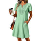 💥✨Limited-time 50% Off Special Offer👗Women's Bohemian Lace V-Neck T-Shirt Dress – Effortless Summer Chic✨