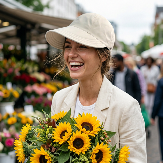 ⏳LAST DAY SALE: ONLY ￡10.99!!🎁✨Women’s UPF 50+ Elegant Foldable Sun Hat – Wide-Brim Cotton Bucket Hat with Neck Flap & Adjustable Strap 🌞🇬🇧