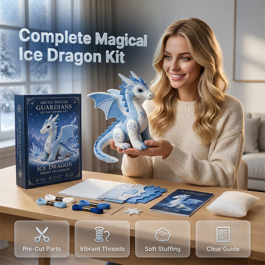 💎 Limited 50% OFF! 💎⛄DIY Ice Dragon Felt Patchwork Kit Arctic Winter Guardian Sewing Set🌟